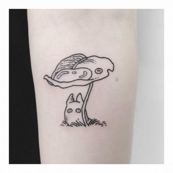 Tiny Totoro scenery tattoo