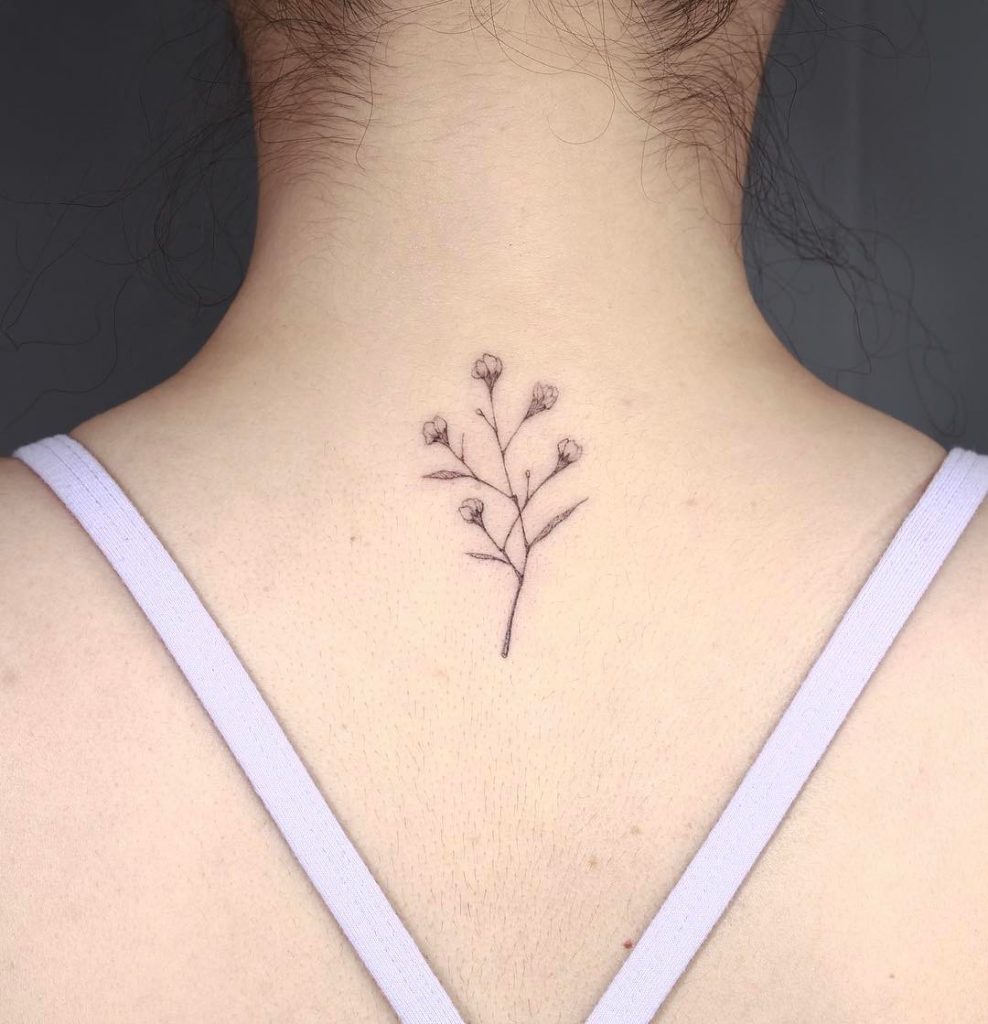 Tiny branch done at High Tension Tattoo