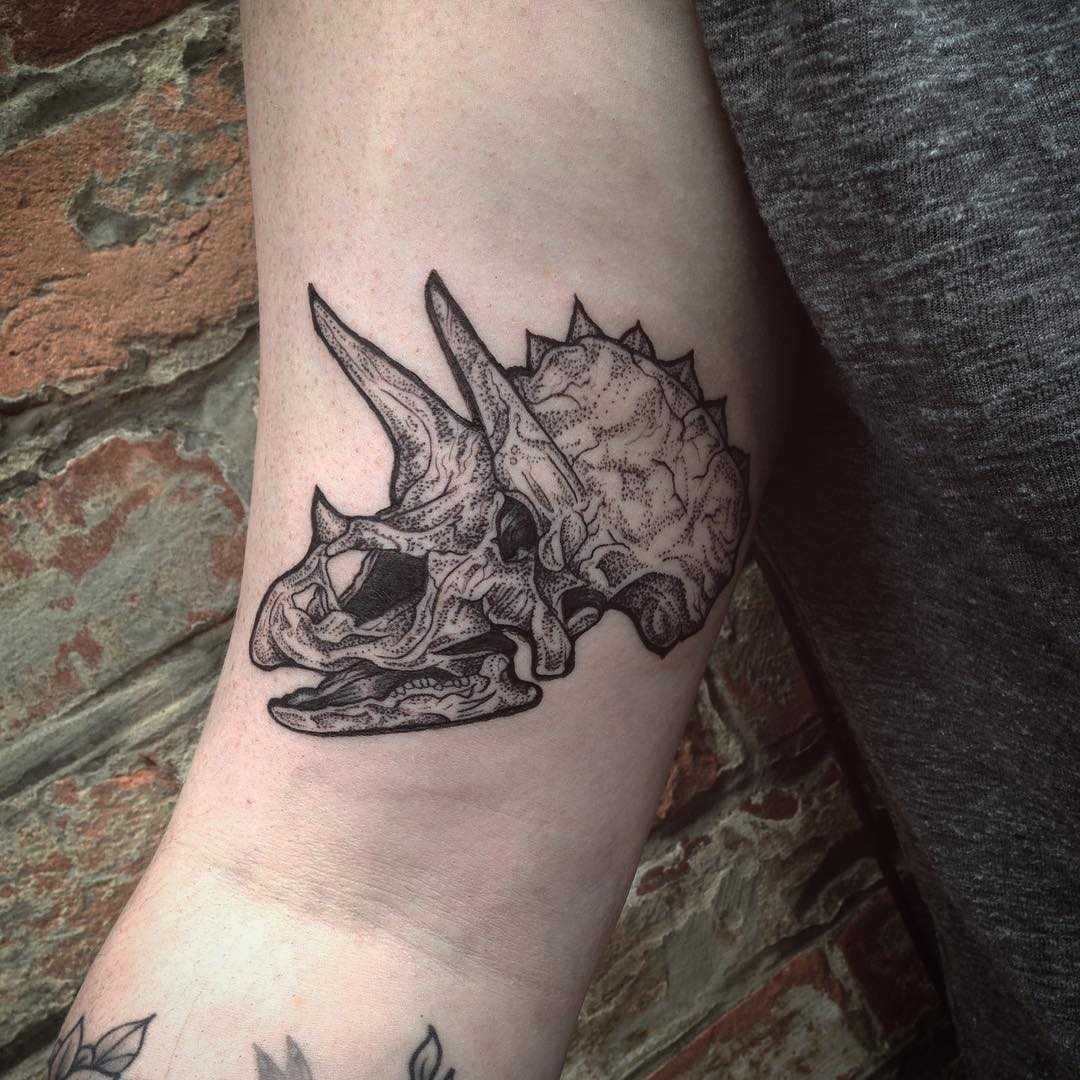 Triceratops skull tattoo