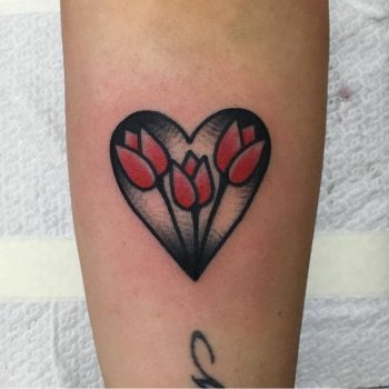 Tulips in a heart by Jeroen Van Dijk