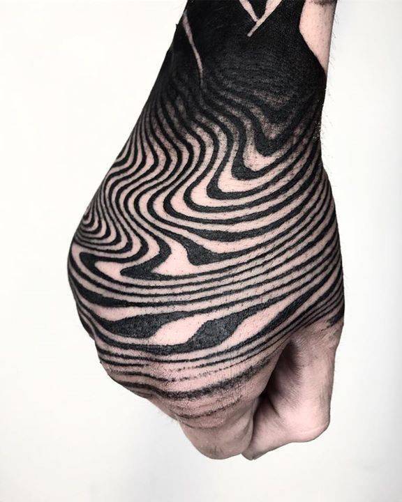 Wavy pattern tattoo by Koldo Novella