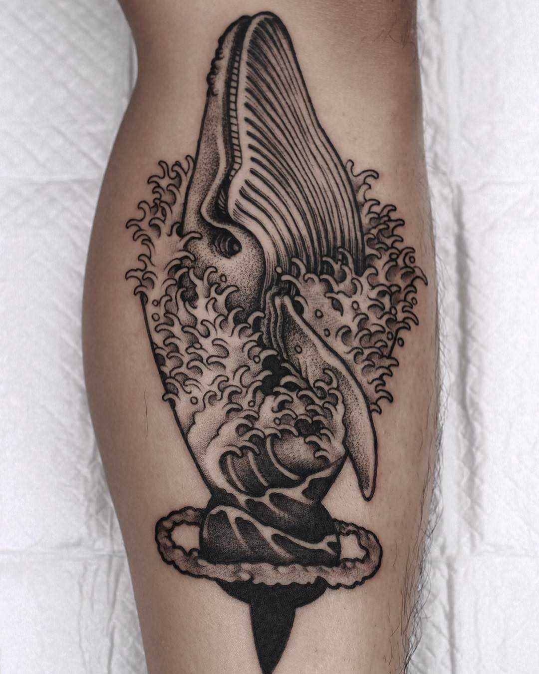 Whale done at High Tension Tattoo