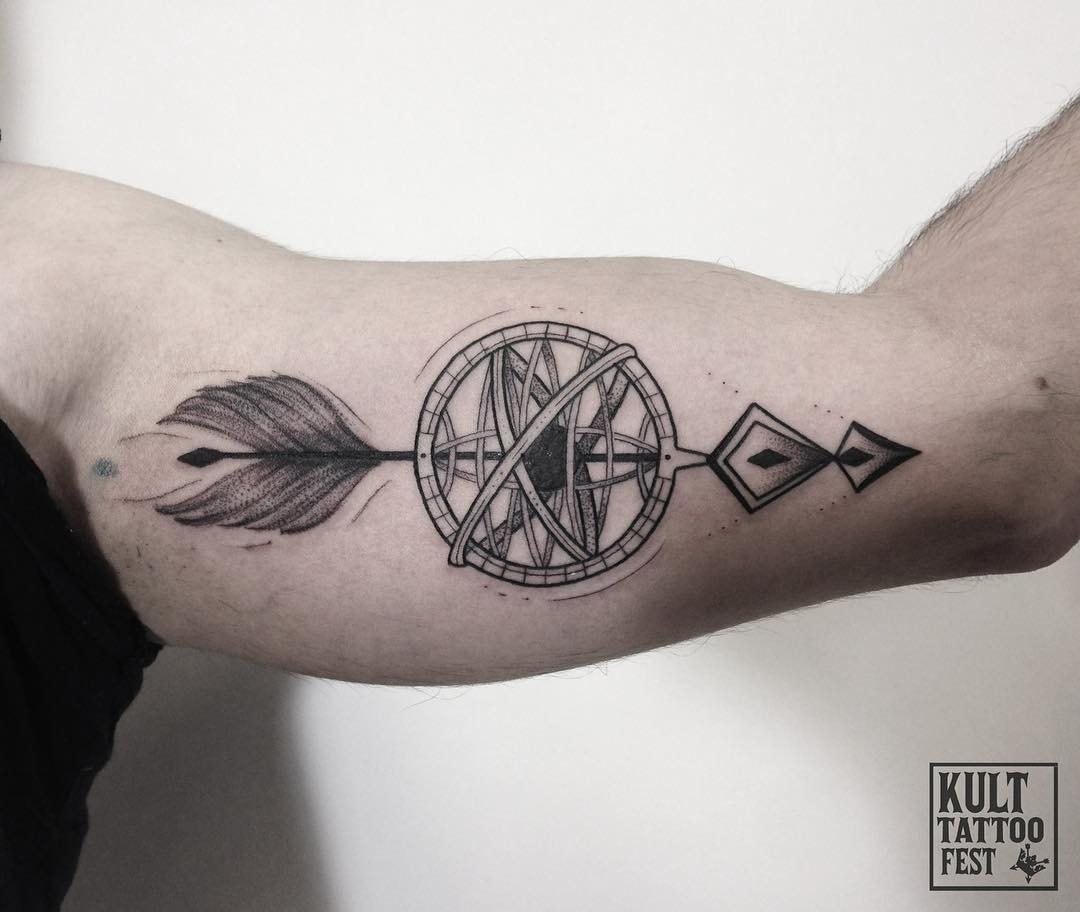 Arrow tattoo done at Kult Tattoo Fest