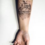 Black mountain tattoo by Sasha