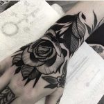 Black rose tattoo by Dom Wiley Art
