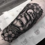 Black ship tattoo by Dom Wiley
