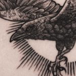 Blackwork crow tattoo