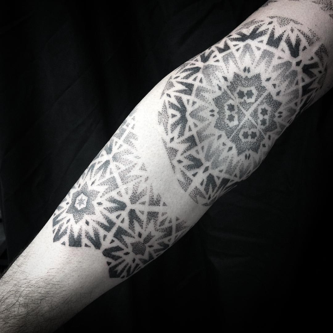 Blackwork mandala tattoo by Jason P Corbett