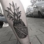 Blackwork pineapple tattoo by Wagner Basei