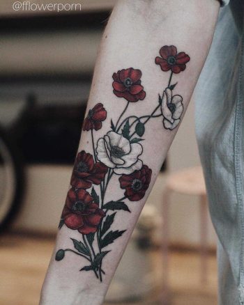 Bloody poppies tattoo