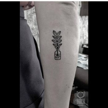 Bottle with a branch by Dorca Borca