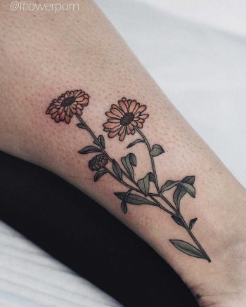 Calendula tattoo by Olga Nekrasova