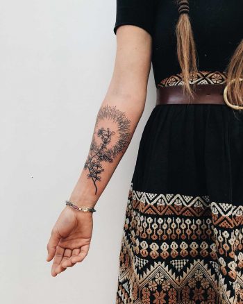 Chaparral and sun tattoo