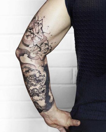 Cloudy mountains tattoo