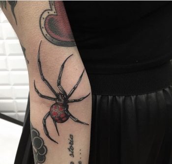 Creepy spider tattoo by Alex Ciliegia
