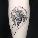 Crystal ball ocean tattoo by Russell Winter