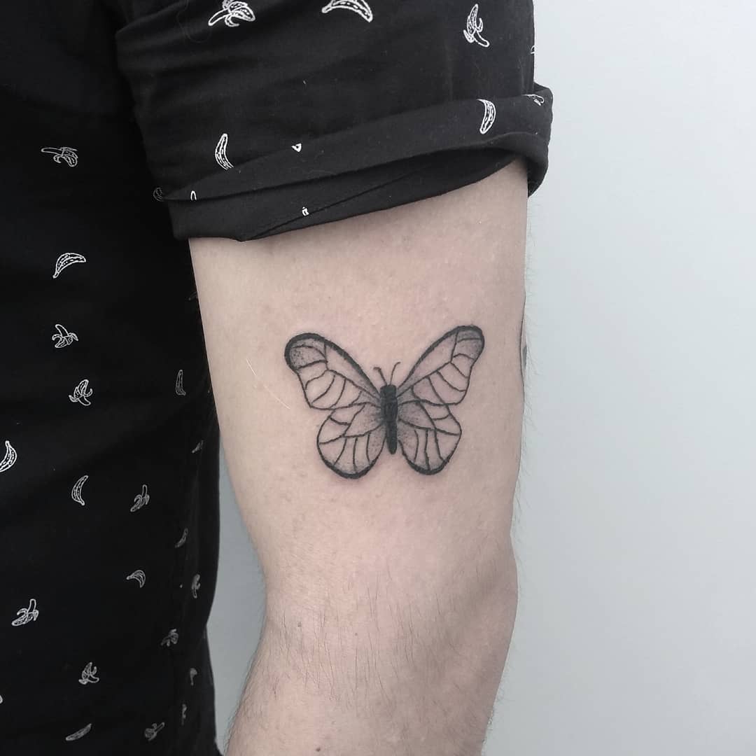 Cute geometric butterfly tattoo