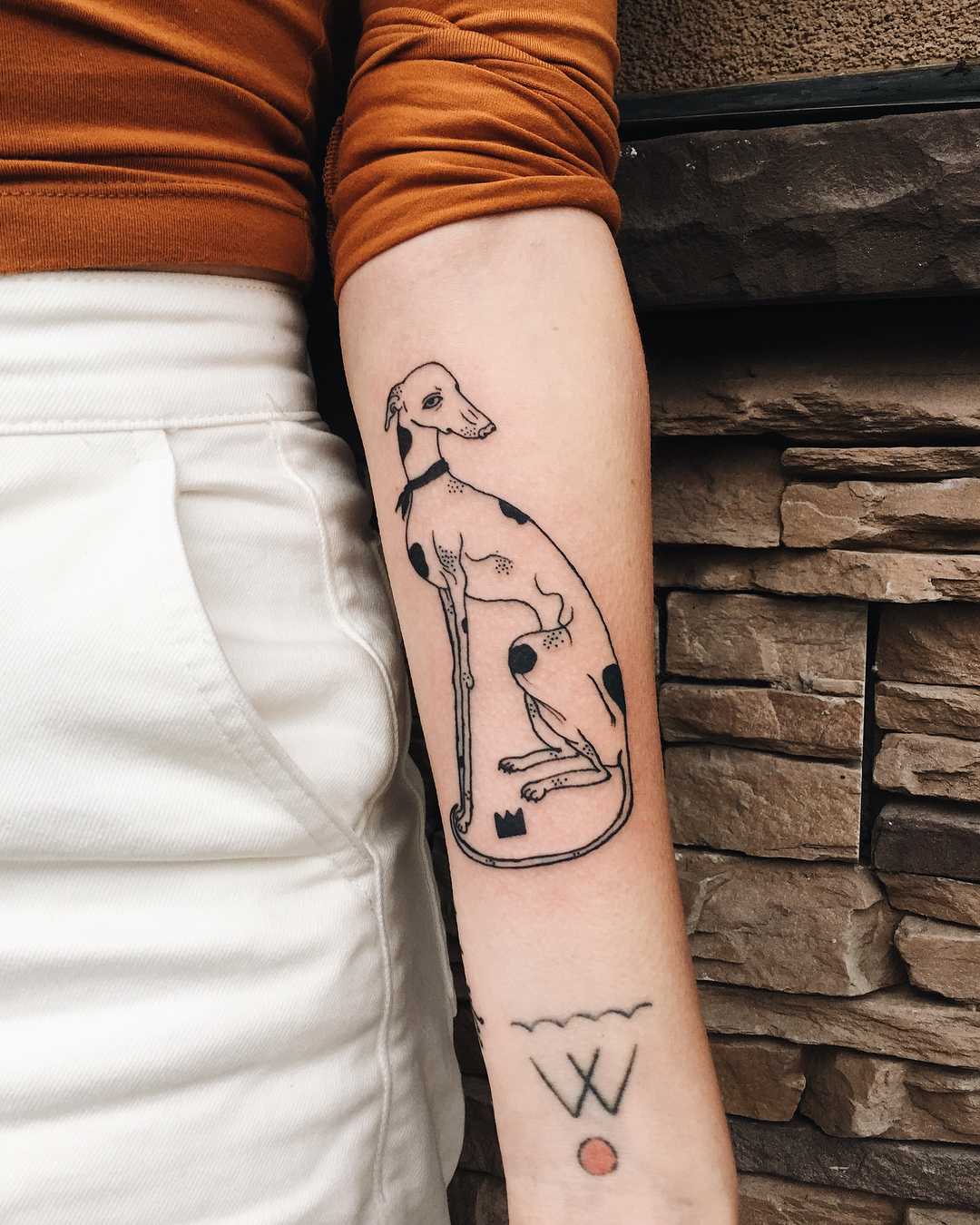 Cute greyhound tattoo