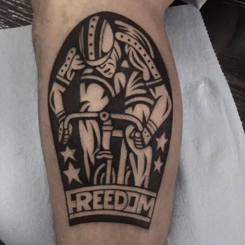 Cyclist tattoo by Luciano Calderon
