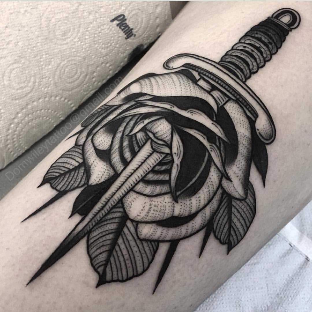 Dagger and rose by Dom Wiley Art