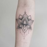 Dot-work Lotus tattoo by Zszywka Black