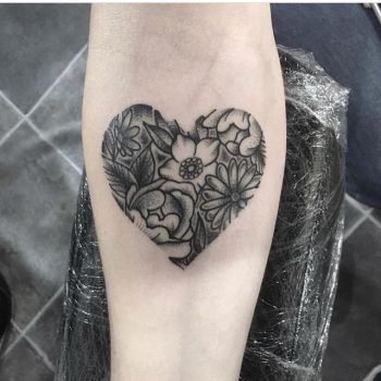 Floral heart by Jack Sones Tattoo