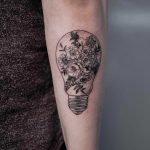 Floral lightbulb by Oozy Tattoo