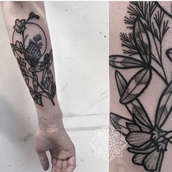Floral tattoo by Herz Dame