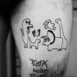 Funny dinosaurs tattoo