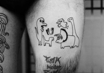 Funny dinosaurs tattoo