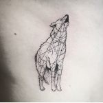 Geometric wolf tattoo by Unkle Gregory