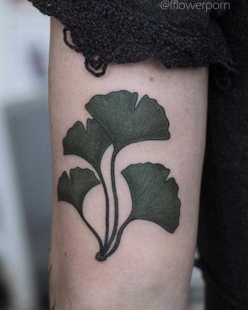 Ginkgo leaves tattoo on the arm