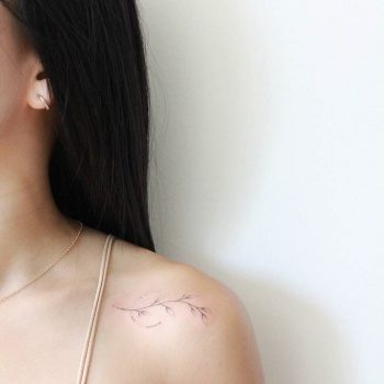 Hand-poked twig tattoo by Tkbk Brooklyn Nyc