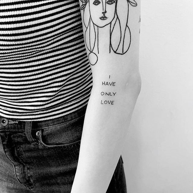 I have only love tattoo by Devol Tattooer