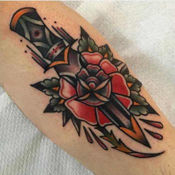 Knife and flower by Jeroen Van Dijk
