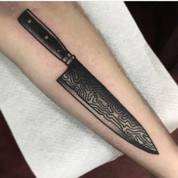 Knife tattoo by Mikkel Westrup