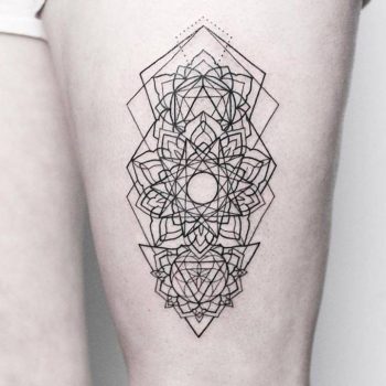Linework mandala tattoo by Rach Ainsworth