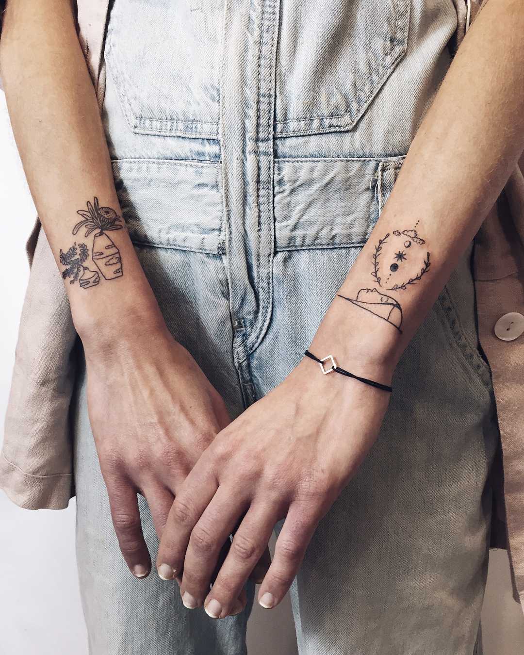Little wrist shield tattoos
