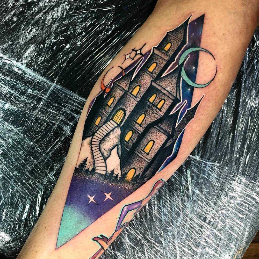 Magic castle tattoo by Andrew Marsh