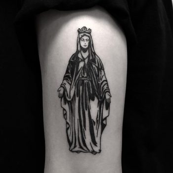 Mary tattoo done at BK Ink Studio
