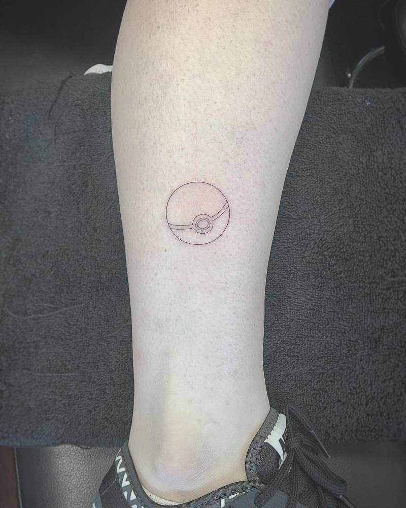 Minimalist Pokéball tattoo