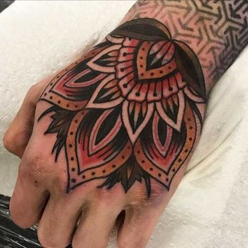 Neo-traditional Lotus tattoo by Breeze Tattoo