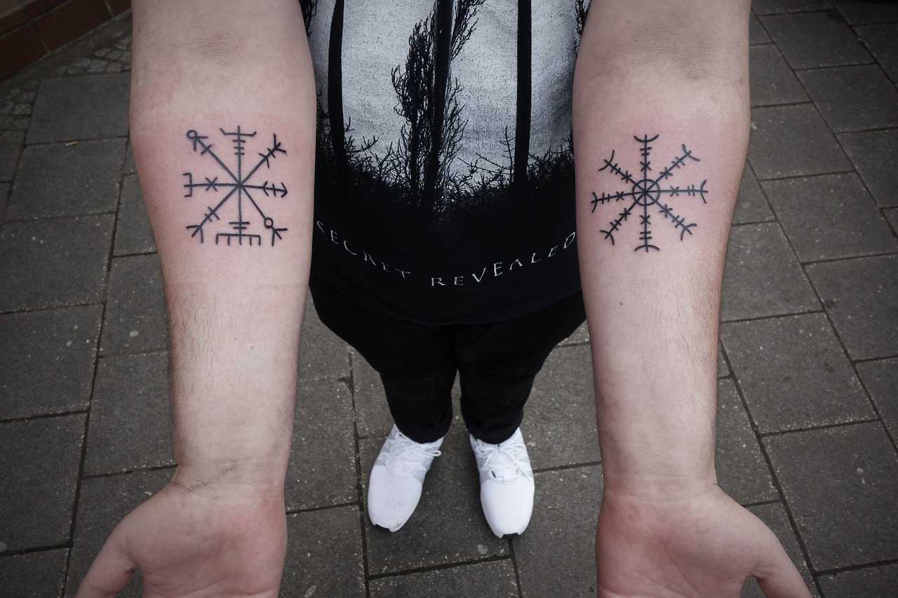 Nordic Staves on both forearms