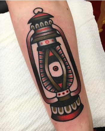 Oil lamp with an eye by Jeroen Van Dijk
