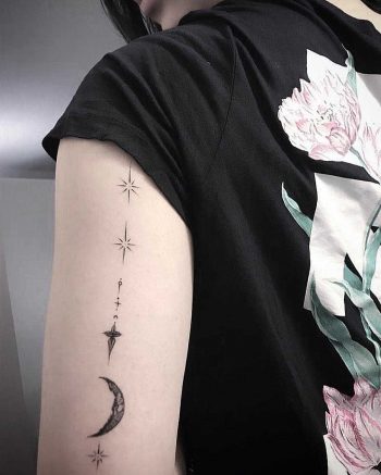 Ornamental celestial tattoo by Stella Tx
