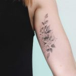 Peony and rose tattoo
