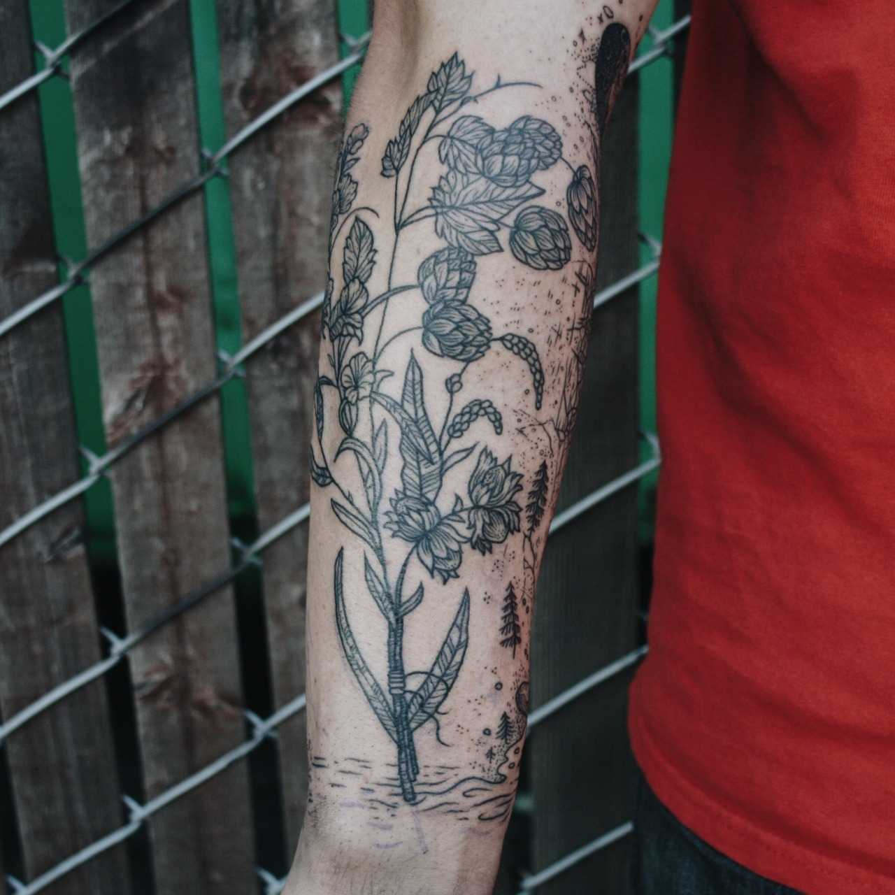 Plant tattoo by Pony Reinhardt