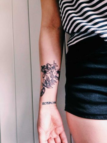 Posy of native malaysian flowers tattoo