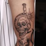 Skull and sickle tattoo