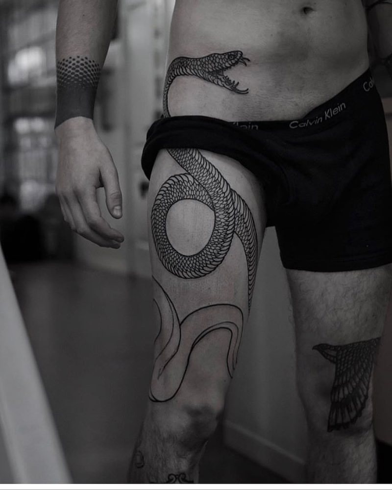 Snake tattoo by Silveira Tattooer